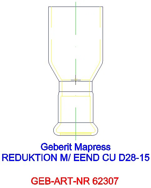 GE Mapress Kupfer Reduktion mit Einschubende d28-15_62307_G