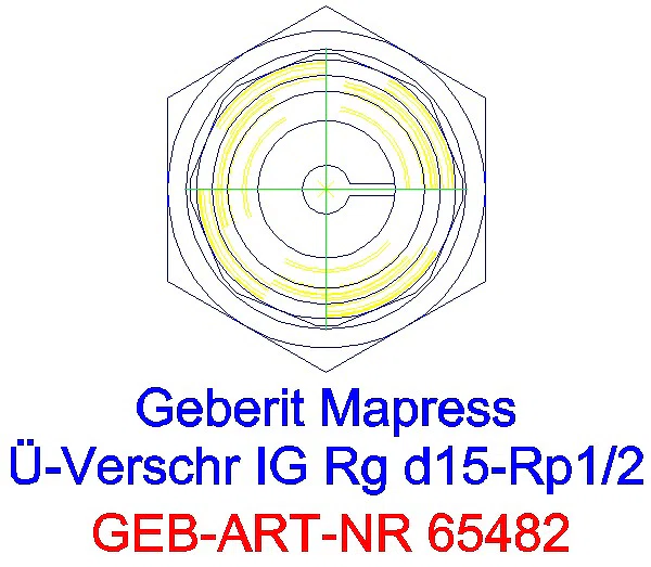 GE Mapress Kupfer Übergangsverschraubung mit IG Rg d15-Rp1/2_65482_L
