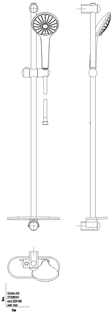 GROHE Brausegrt. Euphoria 110 Massage 27226_1 90cm S.schale hard graphite geb.