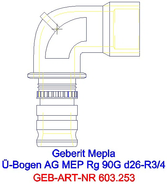 GE Mepla Übergangsbogen 90Gr mit AG Rg d26-R3/4_603.253.00.5_L