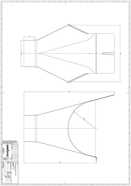 Kupfer Einhangstutzen oval 500/120, #Art.Nr. 60474