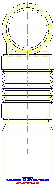 GE PE Anschlussbogen 90Gr für Wand-WC ausziehbar d110/90_241.525.00.1_L