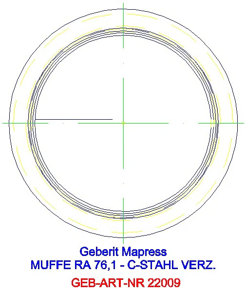 GE Mapress C-Stahl Muffe d76,1 verzinkt_22009_L