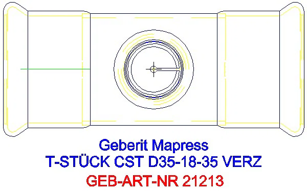 GE Mapress C-Stahl T-Stück reduziert d35-18-35 verzinkt_21213_G