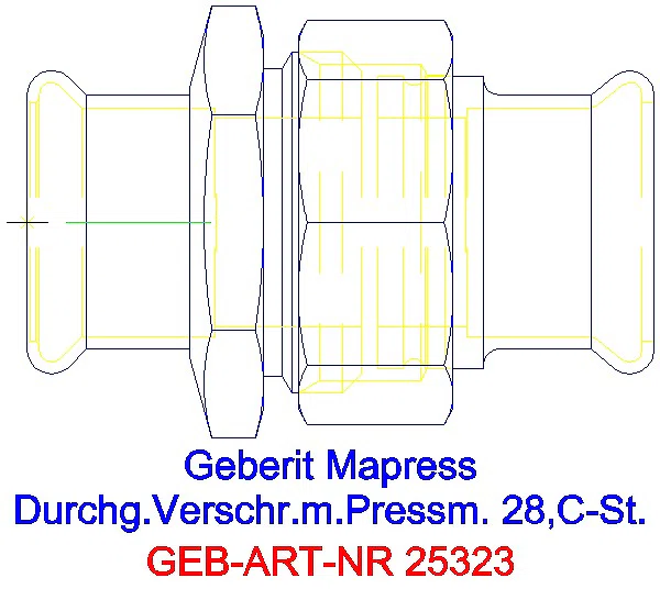 GE Mapress C-Stahl Verschraubung d28 verzinkt_25323_G