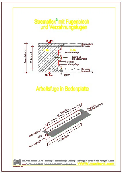 Abschalelement Stremaform®  für Arbeitsfugen mit Fugenblech