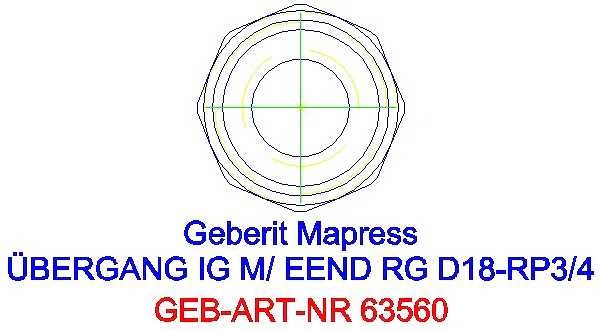 GE Mapress Kupfer Übergang mit IG und Einschubende Rg d18-Rp3/4_63560_L