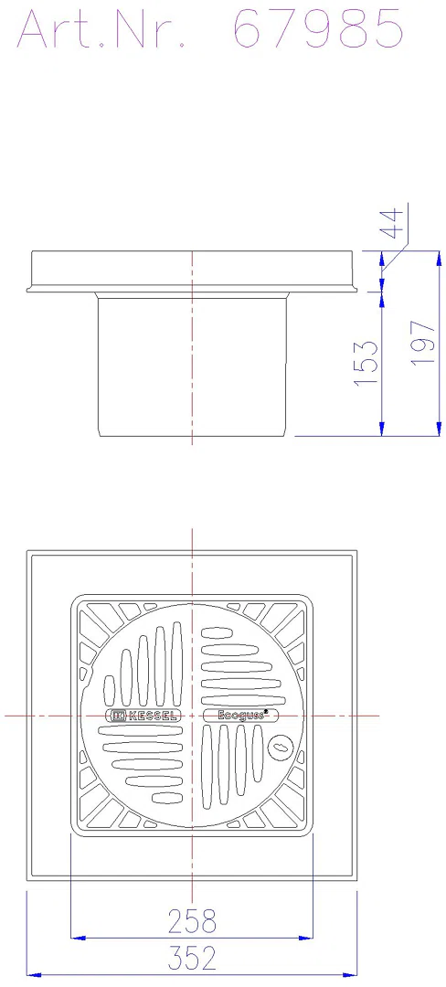KESSEL-Aufsatzstück Ecoguss Schlitzrost D=230, Klasse B, H=125