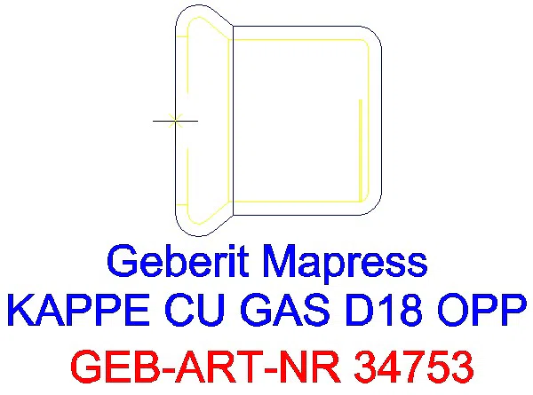 GE Mapress Kupfer Kappe (Gas) d18_34753_A