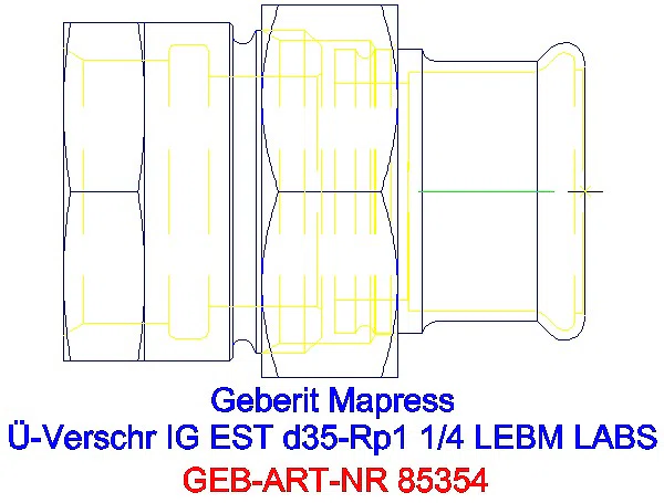 GE Mapress Edelstahl Übergangsverschr. mit IG ÜM ESt(LABS-frei) d35-Rp1 1/4_85354_G