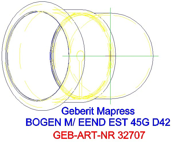 GE Mapress Edelstahl Bogen 45Gr d42 mit Einschubende_32707_G