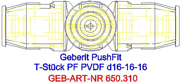 GE PushFit T-Stück egal PVDF d16-16-16_650.310.00.1_G