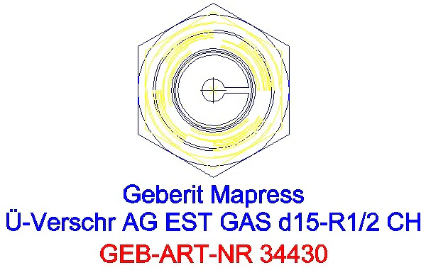 GE Mapress Edelstahl Übergangsverschr. mit AG (Gas) d15-R1/2_34430_L
