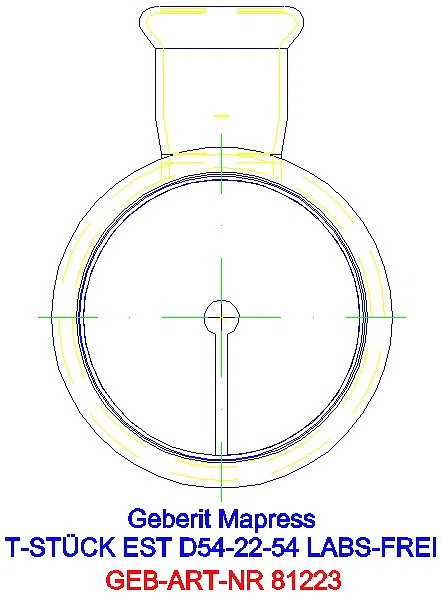GE Mapress Edelstahl T-Stück reduziert (LABS-frei) d54-22-54_81223_L