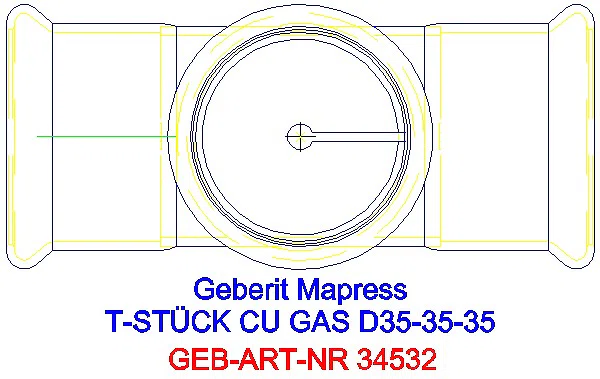 GE Mapress Kupfer T-Stück egal (Gas) d35-35-35_34532_G