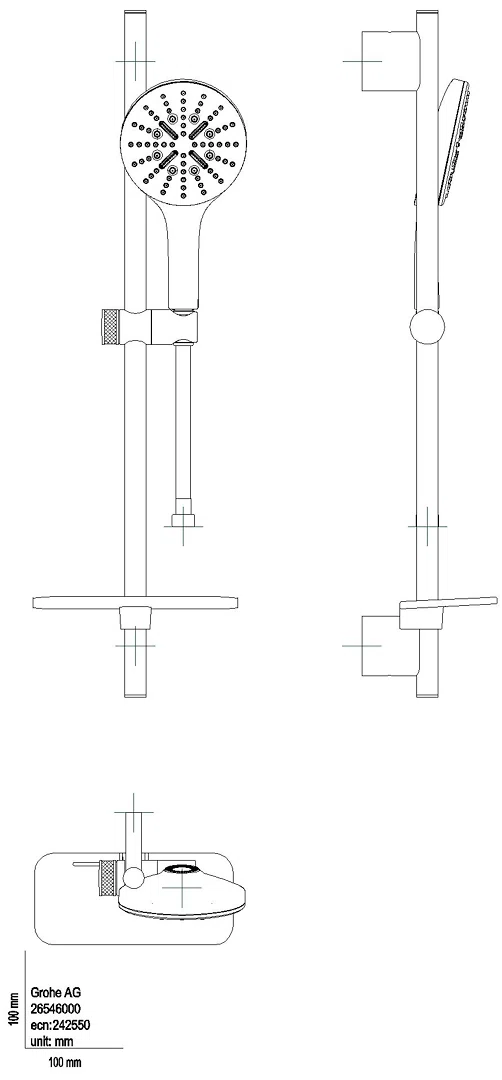 GROHE Brausestangenset Rainshower 130 SmartActive 26546 600mm chrom