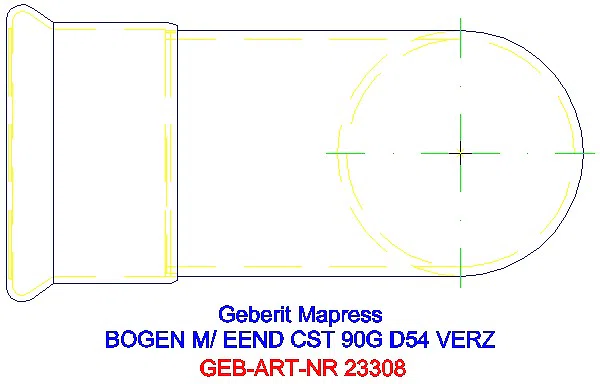 GE Mapress C-Stahl Bogen 90Gr mit Einschubende d54 verzinkt_23308_G