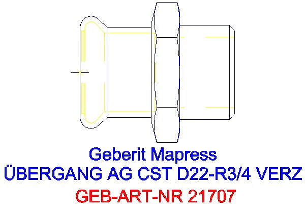 GE Mapress C-Stahl Übergang mit AG d22-R3/4 verzinkt_21707_G