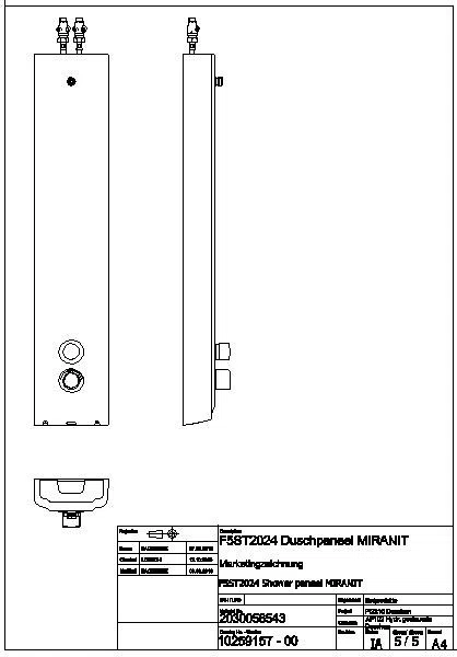 Duschpaneel, F5, hydr., MIRANIT, Therm., f. Duschkopf, Hygieneeinheit, F5ST2024
