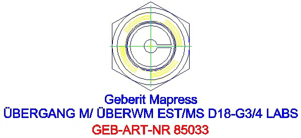 GE Mapress Edelstahl Übergang mit Überwurfmutter (LABS-frei) d18-G3/4_85033_L