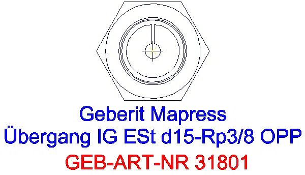 GE Mapress Edelstahl Übergang mit IG d15-Rp3/8_31801_L