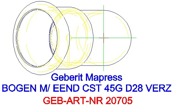 GE Mapress C-Stahl Bogen 45Gr mit Einschubende d28 verzinkt_20705_G
