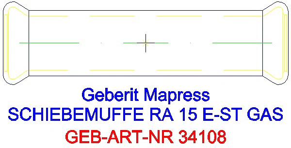 GE Mapress Edelstahl Schiebemuffe d15 (Gas)_34108_G