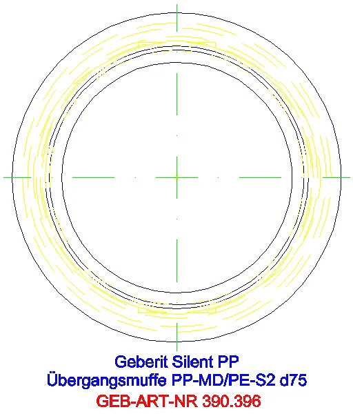 GE Silent-PP Übergangsmuffe auf Silent-db20 und PE d75/75_390.396.14.1_G
