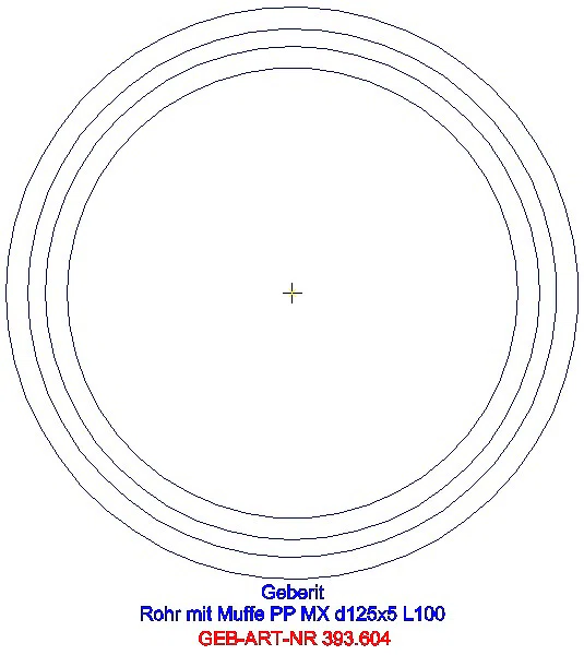 GE Silent-Pro Rohr mit Muffe d125mm L100cm_393.604.14.1_A