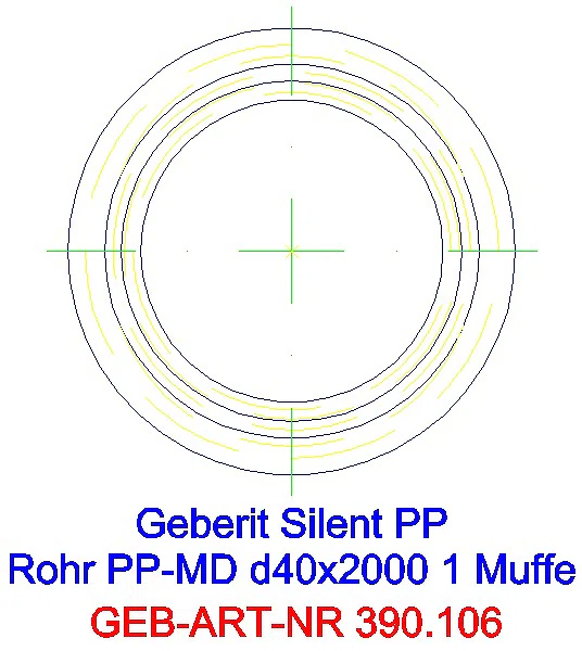 GE Silent-PP Rohr mit Muffe d40x2 L:200cm_390.106.14.1_G