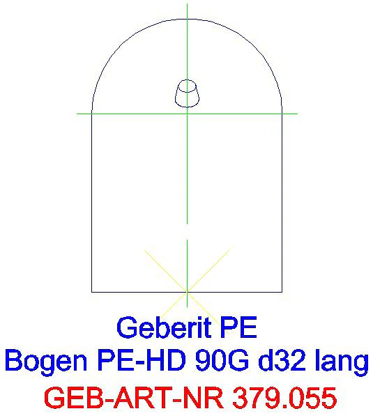 GE PE Bogen 90Gr mit langem Schenkel d32_379.055.16.1_G