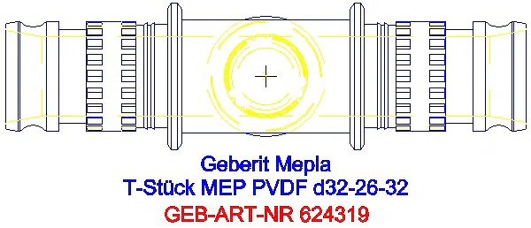 GE Mepla T-Stück reduziert PVDF d32-26-32_624.319.00.5_G