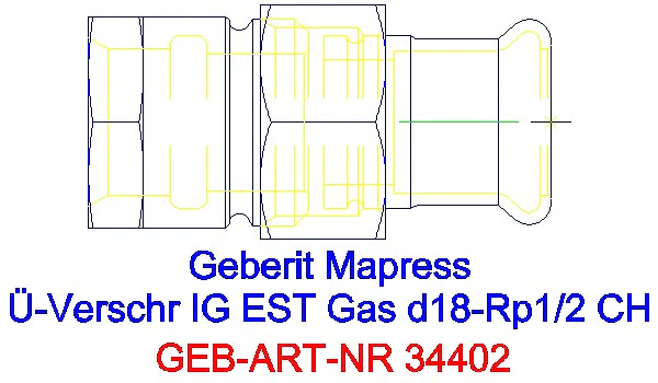 GE Mapress Edelstahl Übergangsverschr. mit IG (Gas) d18-Rp1/2_34402_G