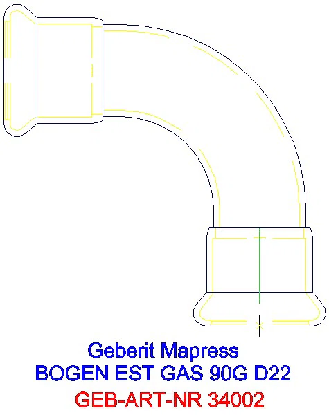 GE Mapress Edelstahl Bogen 90Gr d22 (Gas)_34002_A