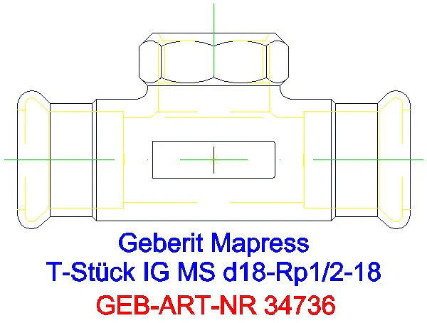 GE Mapress Kupfer T-Stück mit IG Gas d18-Rp1/2-18_34736_A