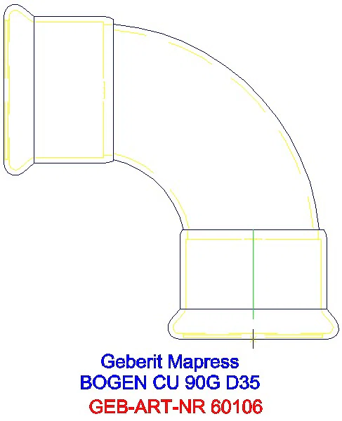 GE Mapress Kupfer Bogen 90Gr d35_60106_A