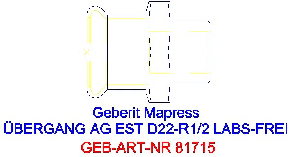 GE Mapress Edelstahl Übergang mit AG (LABS-frei) d22-R1/2_81715_A