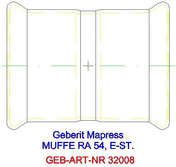 GE Mapress Edelstahl Muffe d54_32008_G