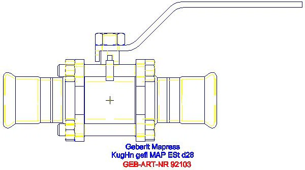 GE Mapress Kugelhahn NPW, mit Bet.-Hebel geflanscht d28_92103_A