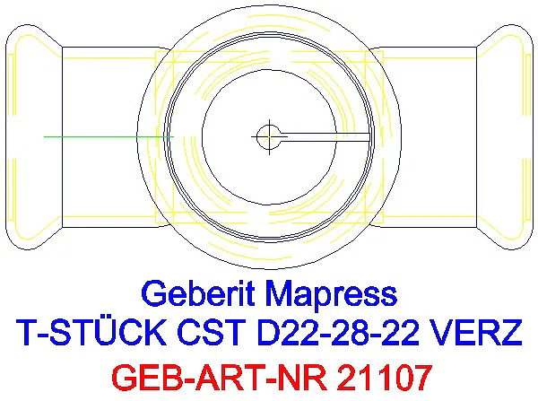GE Mapress C-Stahl T-Stück reduziert d22-28-22 verzinkt_21107_G