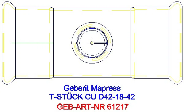 GE Mapress Kupfer T-Stück reduziert d42-18-42_61217_G