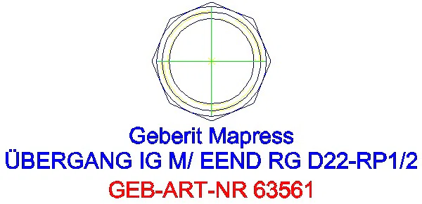 GE Mapress Kupfer Übergang mit IG und Einschubende Rg d22-Rp1/2_63561_L
