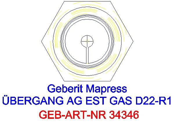 GE Mapress Edelstahl Übergang mit AG (Gas) d22-R1_34346_L