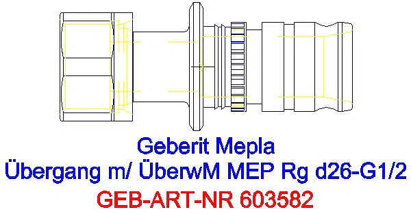 GE Mepla Übergang mit Überwurfmutter Rg d26-G1/2_603.582.00.5_G