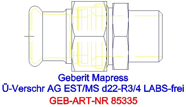 GE Mapress Edelstahl Übergangsverschr. mit AG (LABS-frei) d22-R3/4_85335_G