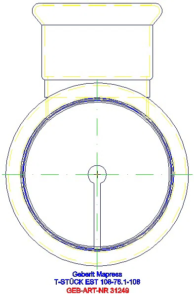 GE Mapress Edelstahl T-Stück reduziert d108-76,1-108_31249_L