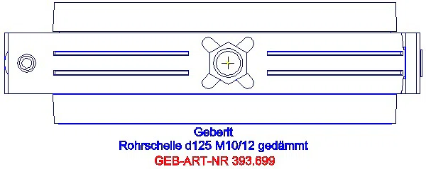 GE Rohrschelle d125 gedämmt mit Gewindemuffe M8 / M10_393.699.26.1_G