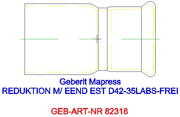 GE Mapress Edelstahl Reduktion mit Einschubende (LABS-frei) d42-35_82318_L