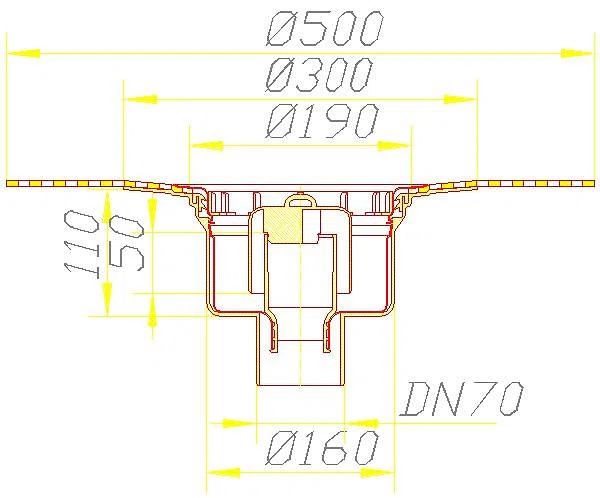 DALLMER Ablaufgehäuse 61 HT DallBit, PP-NIRO, DN 70