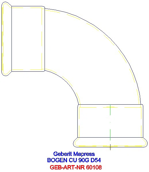 GE Mapress Kupfer Bogen 90Gr d54_60108_A